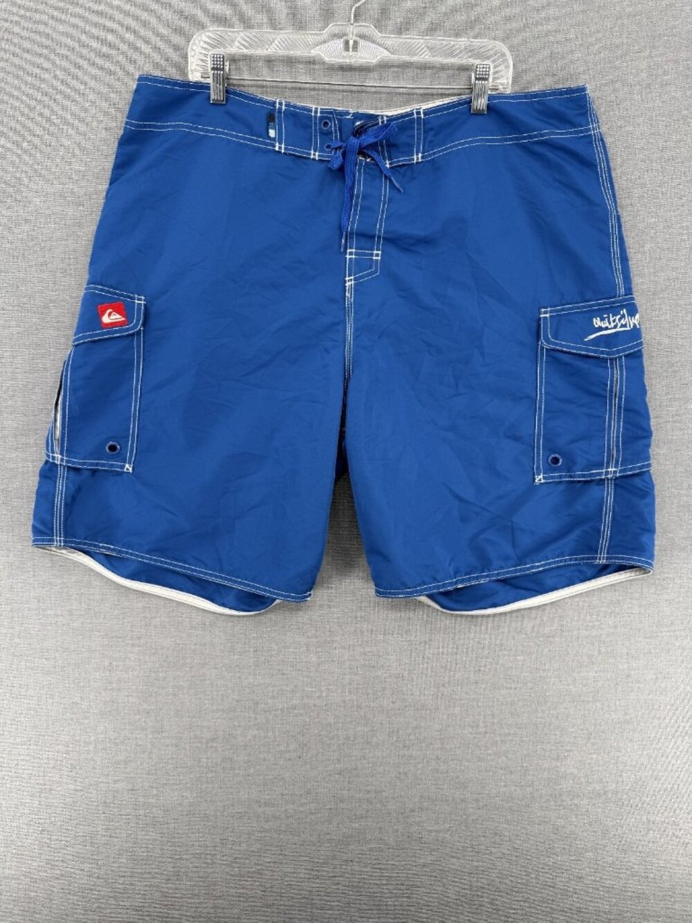Vtg Quiksilver Board Shorts Mens 40 8" Swim Trunks Cargo Pockets Y2K Drawstring